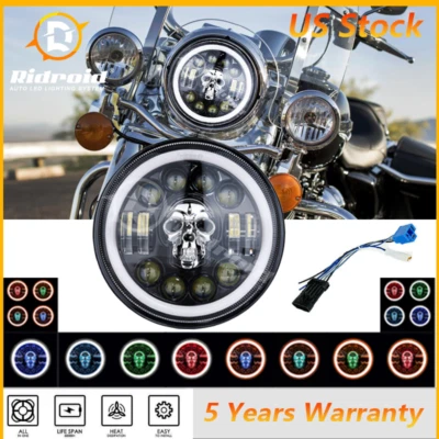 $39.99 • Buy 7 Inch RGB LED Motorcycle Headlight DRL For Yamaha V-Star XVS 1100 950 Road Star