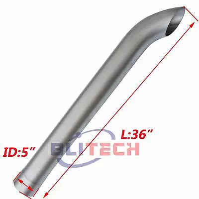 5  ID X 36  Inch Length 5 Inch Aluminized Exhaust Stack Curved Pipe Truck Tube • $46.74