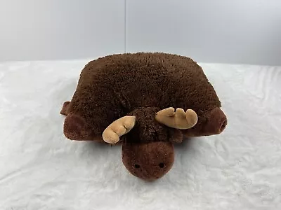 Moose Pillow Pet Plush 18”by 13” Foldable Snuggly Brow Tan Soft Zoopurr Pets • $25