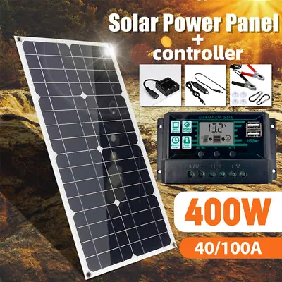 $163.99 • Buy 400W Watts Solar Panel Kit 100A 12V Battery Charger With Controller Caravan Boat