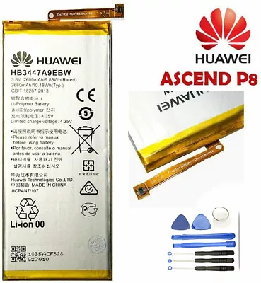 £7.90 • Buy Huawei Ascend P8 Battery Internal HB3447A9EBW 2680mAh Replacement Genuine