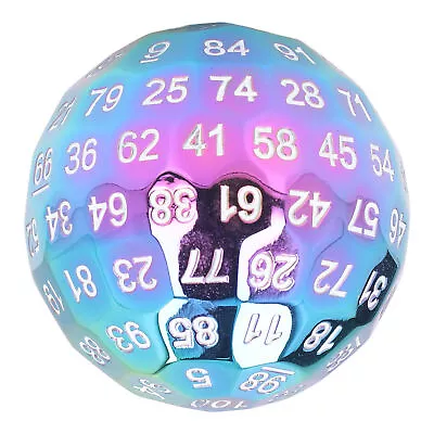 Metal D100 Dice 100 Sides Polyhedral Number Dice Metal 5cm Diameter Easy Xmas • $43.15