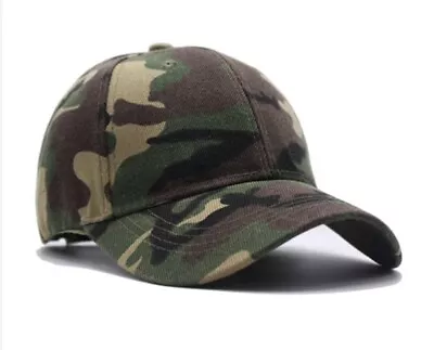 Men Women Camouflage Baseball Cap Adjustable Outdoor Trucker Caps Army Camo Hat • £5.58