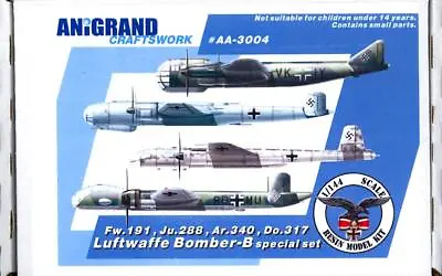 Anigrand Models 1/144 LUFTWAFFE BOMBER SPECIAL SET Includes 4 Aircraft! • $167.84