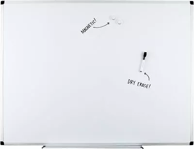 Magnetic Dry Erase White Board 36 X 48-Inch Aluminum Frame Silver/White • $53.15