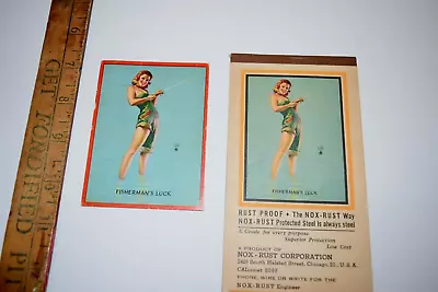 Rare FISHERMAN'S LUCK 1943 PIN-UP CALENDAR Mutoscope Card (1940's) LOT • $19.99