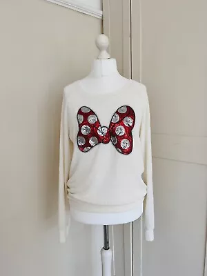 Disney World USA  Minnie Mouse Knitted Jumper Size Large Sequin Detail • £22