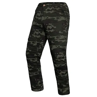 WICKEDSTOCK-Mens Motorcycle Pants-CE Level 2Armor-Tactical-Aramid Lined-Camo CP1 • $89.49