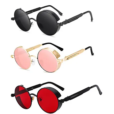 $11.99 • Buy Fashionable Round Sunglass Mens Womens Vintage Glasses Eyewear Round Sunglasses