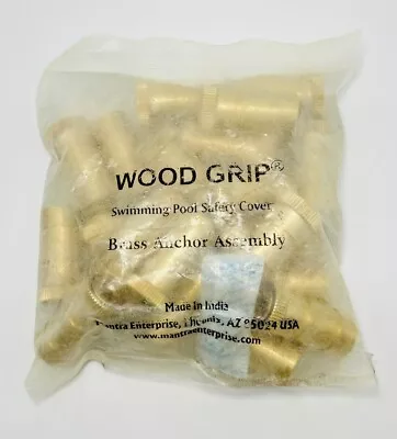 Wood Grip Pool Safety Cover Anchors Brass 20 Pack - MA1-20 (NEW) • $36.98