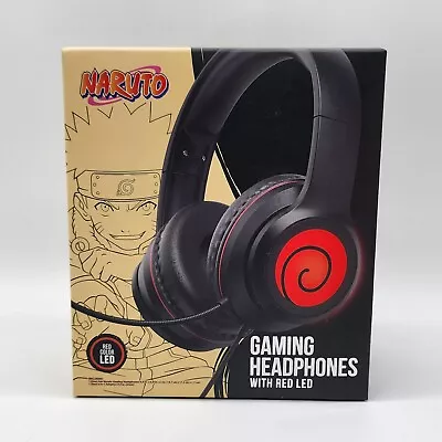 Naruto Gaming Headphones RED/BLACK W/Red LED & Adjustable Mic - HP-1207-RED • $28.95
