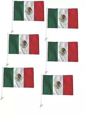 Lot 6pcs  MEXICO  FLAGS Car  Window  Flag  MEXICAN World Cup Soccer  18  X 12  • $19.99