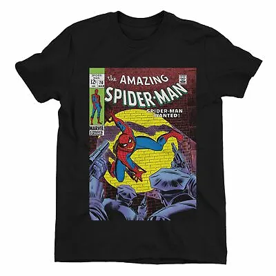 £14.99 • Buy Spiderman Wanted Comic Book Cover Men's Black T-Shirt
