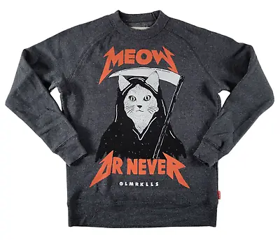 Glamour Kills Cat Grim Reaper Meow Or Never Sweatshirt Gray Size Small Metallica • $34.99