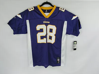 Reebok Vikings Adrian Peterson Football Jersey Boys Youth Size XL 18 / 20 New   • $24.99