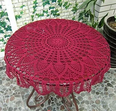 Small Round Table Cloth Handmade Crochet Tablecloths For Wedding Decorative Roun • $25.52