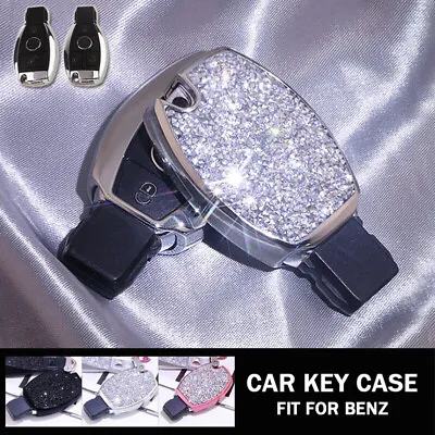 $28.44 • Buy Bling Diamond Car Key Case Fob Cover Keychain Shell Holder For Mercedes Benz