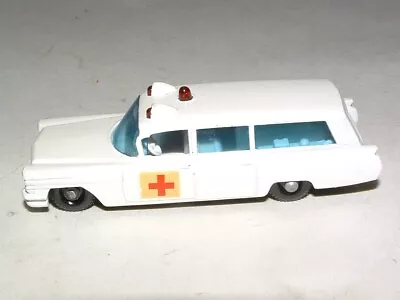 * 1960s MATCHBOX # 54 WHITE S & S CADILLAC AMBULANCE NEAR MINT CONDITION ! • $9.99