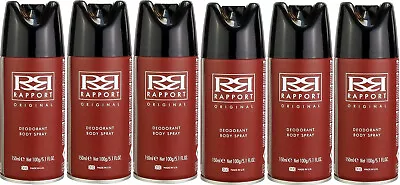 Rapport Original Deodorant Body Spray 150ml X 6 • £10.49