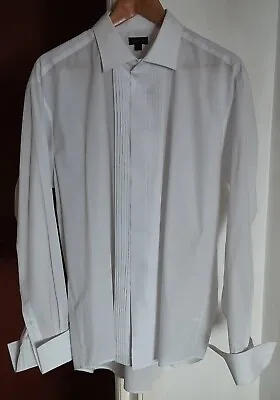 FLORENCE & FRED - GENTS PLEATED FRONT DINNER/ EVENINGWEAR SHIRT Size 17 • £10