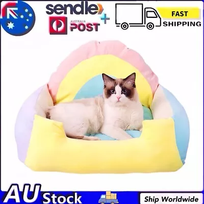 Rainbow Cat Bed Dog Bed Plush Pet Sleeping Bed Sleep Pet Nest Dog House Calming • $45