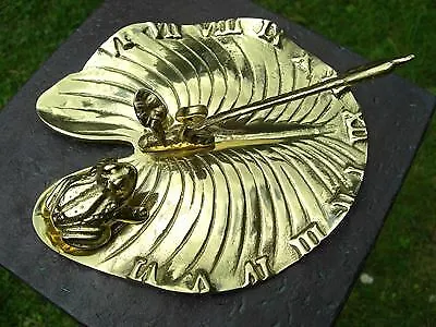 Solid Polished Brass Lily Pad & Bullrush Garden Sundial • £36