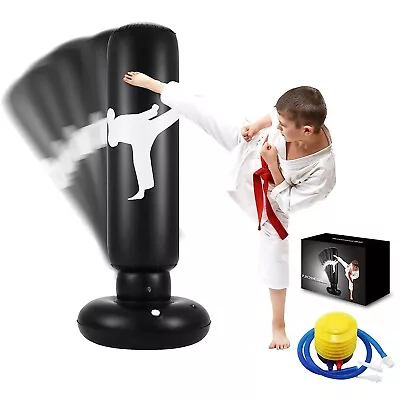 Punching Boxing Bag For Kids 63 Inch Freestanding Boxing Inflatable Punching • $13.96