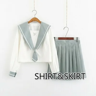 Girls Japanese School Uniform Sailor Shirt Skirt JK Kawaii Suit Fancy Dress • $67.69