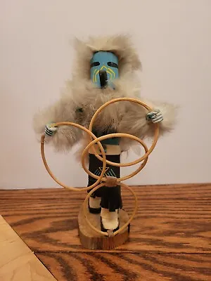 Vintage Blue Hoop Dancer Kachina Doll Signed & # Native American Art  • $44.95