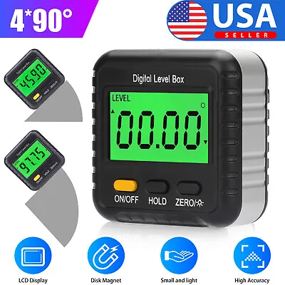 4*90 Magnetic Digital Inclinometer Level Box Gauge Angle Meter Finder Protractor • $15.48