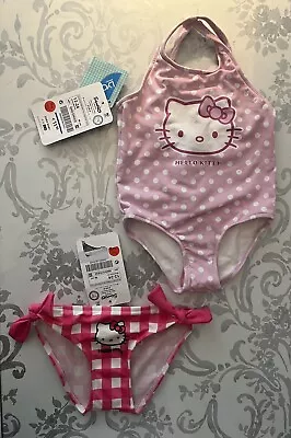 Zara Hello Kitty Pink Girls Swimming Costume 12 - 24 Months Bikini Pant’s Bundle • £9.99