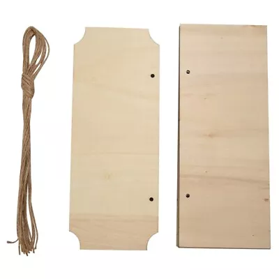 10 Pieces Unfinished Hanging Wood Sign Blank Wooden Plaque Bannerzz • $16.52
