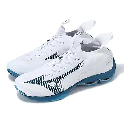Mizuno Wave Lightning Neo 2 White Blue Men Volleyball Sports Shoes V1GA2202-21 • $134.99
