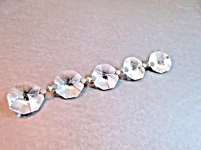 7/8  Crystal Glass Prisms Silver Bowtie Connectors 5 On Strand • $14.95