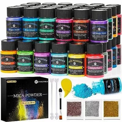 Mica Powder，36 Colors - 10g/Bottle Of Natural Pigment Powder For Epoxy Resin，... • $29