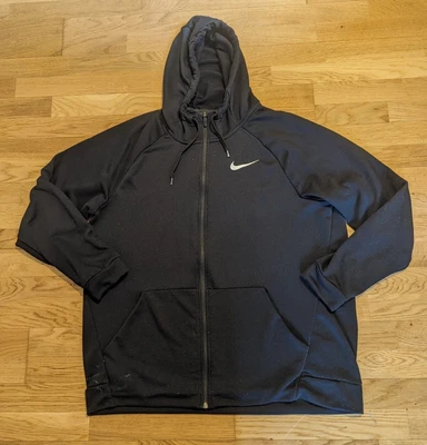 £14.95 • Buy NIKE DRI-FIT BLACK HOODIE TRACK JACKET Full Zip Sports Mens Size XL Extra Large