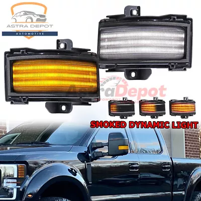 Smoked LED Dynamic Switchback Mirror Lights For 17-22 Ford Super Duty F250 F350 • $52.98