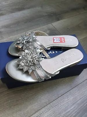 Caprice Slip On Sandals Silver/Gold  6.5 New • £15