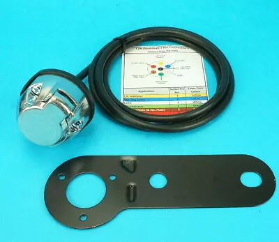 Pre-wired 7 Pin METAL Towing Socket With Mounting Bracket - Trailer • £14.85