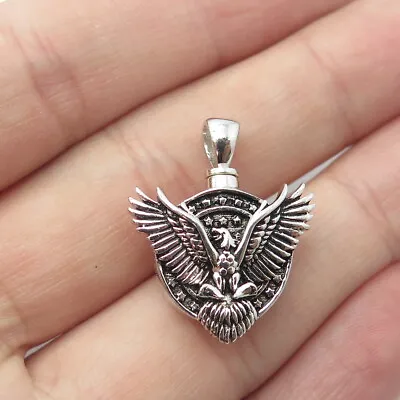 925 Sterling Silver Vintage Eagle Cremation Urn Pendant • $39.99