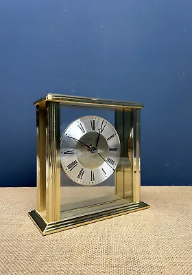 The London Clock Company Square Brass Desk Mantel Shelf Quartz Clock • £25