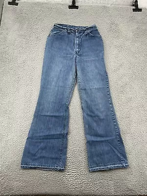 VINTAGE 60s Wrangler Jeans Womens Size 14 (28x30) Flare Wide Leg Cowboy USA Made • $39.95