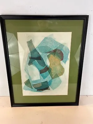 Vintage Modernist Abstract Mixed Media Framed • $215