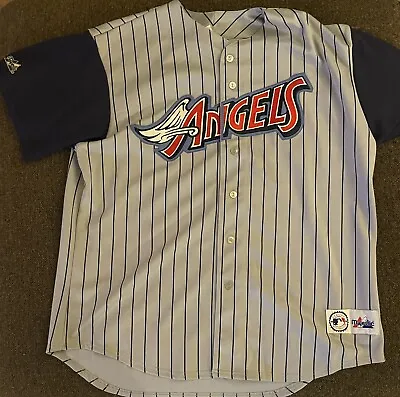 Vintage Anaheim Angels Baseball Jersey Majestic Made In USA Mens XL Pinstripe • $65