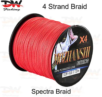 Braid Fishing Line | Red Colour X4 Braid | MOZHANSHI Spectra Braid • $26.95