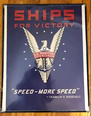 World War II Maritime Service / Maritime Commission Poster SHIPS FOR VICTORY • $125