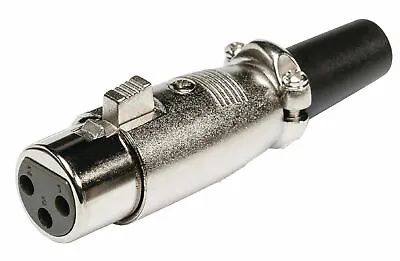 Female Screw XLR Cannon Microphone Audio Connector Plug 3 Pin • £3.82