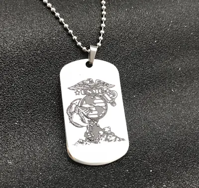 United States Marine Corp Double Sided Psalm 23:4 Dog Tag Necklace • $11.95
