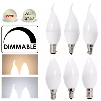 5W Dimmable E14 E12 B15 LED Chandelier Candle Light 220V Bulb White Bright Lamps • $5.49