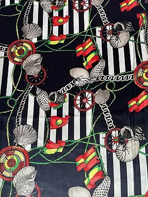£4 • Buy Nautical Silky Satin Dress Fabric 2.4 Metres